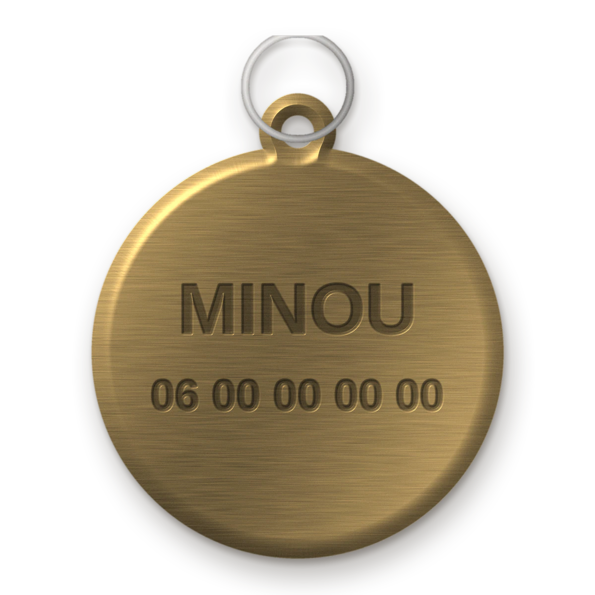 Médaille ronde gravée pour chat