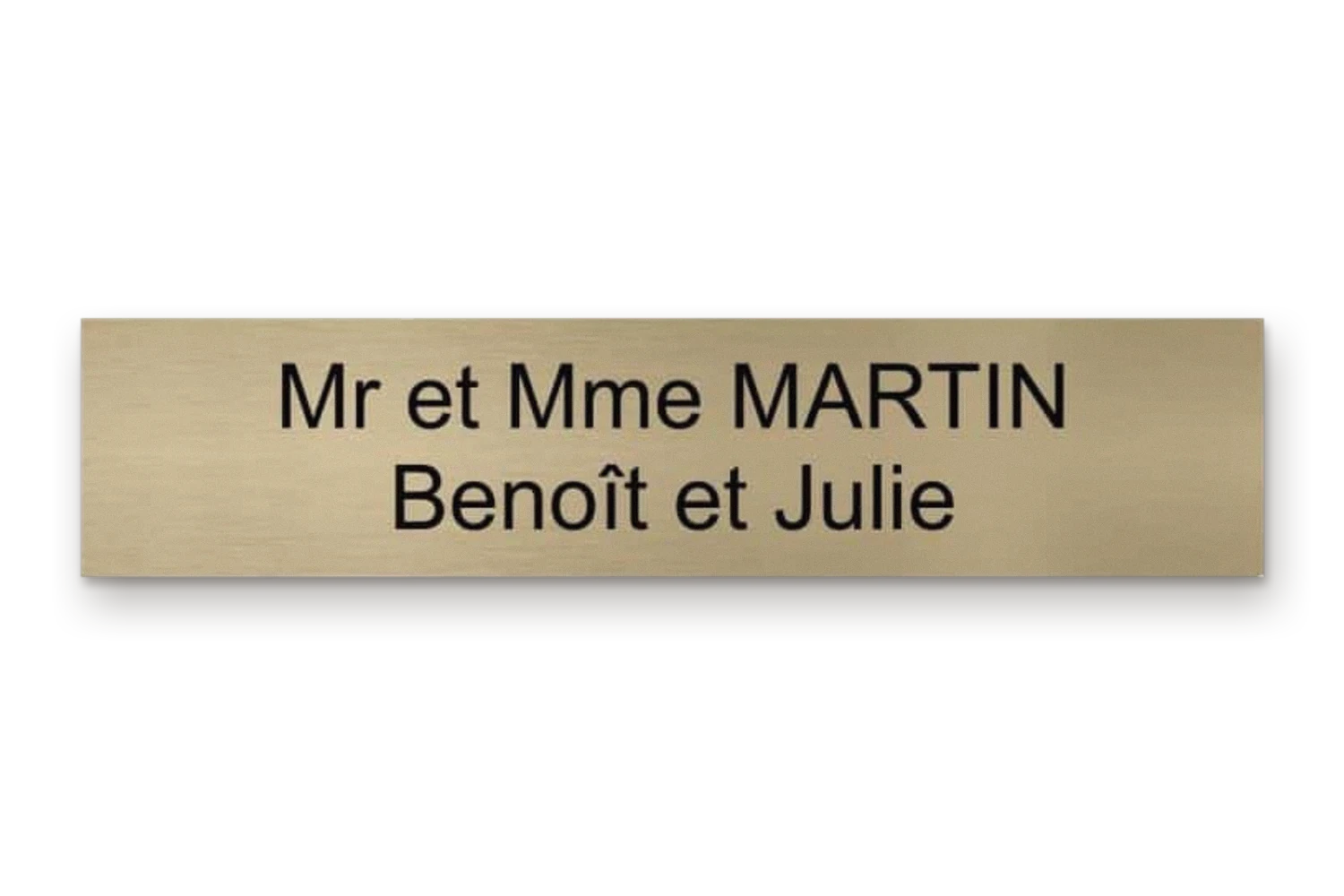 Plaque laiton gravée d’un nom