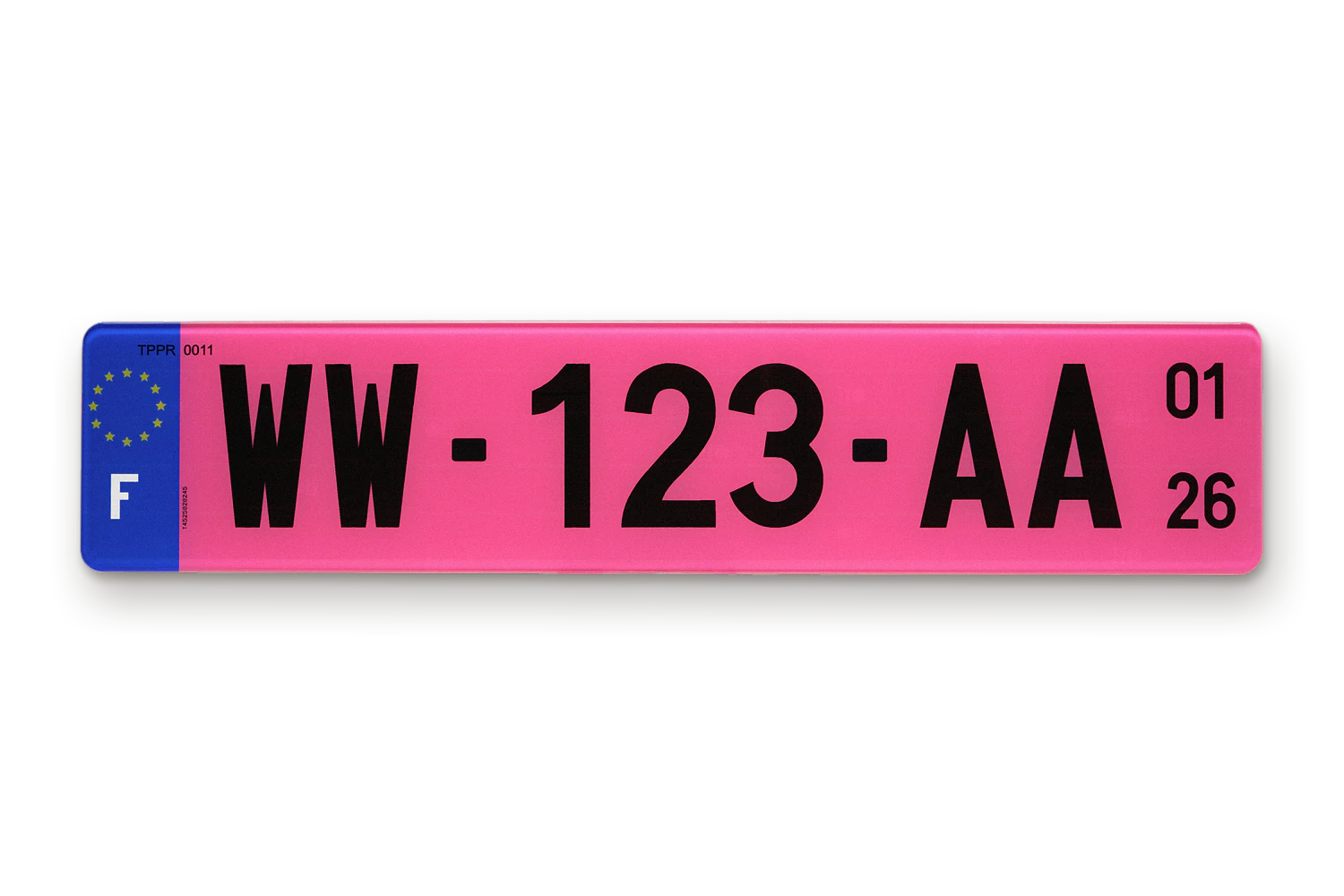 Plaque provisoire WW rose
