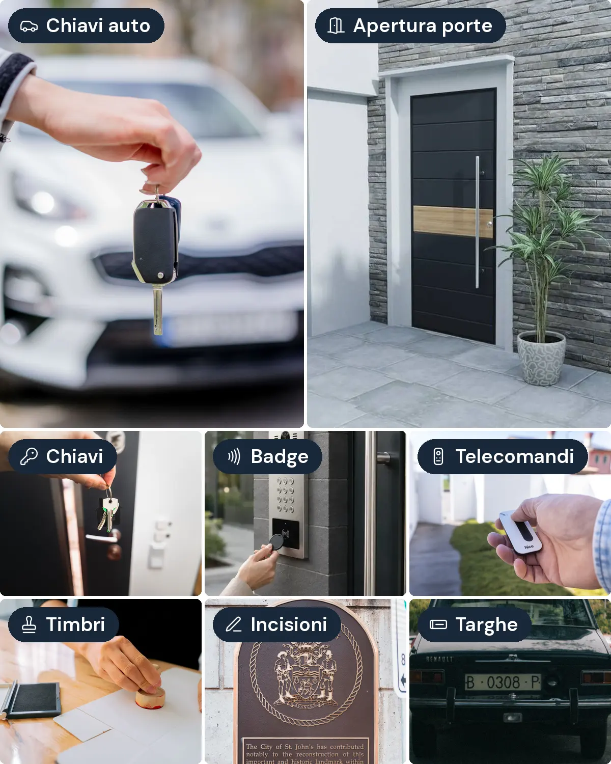 Chiavi auto, fabbro, apertura porte, duplicati di chiavi, badge, telecomandi, timbri, incisioni e targhe vicino all’aeroporto di Orly: Orlyclés, centro E.Leclerc di Orly