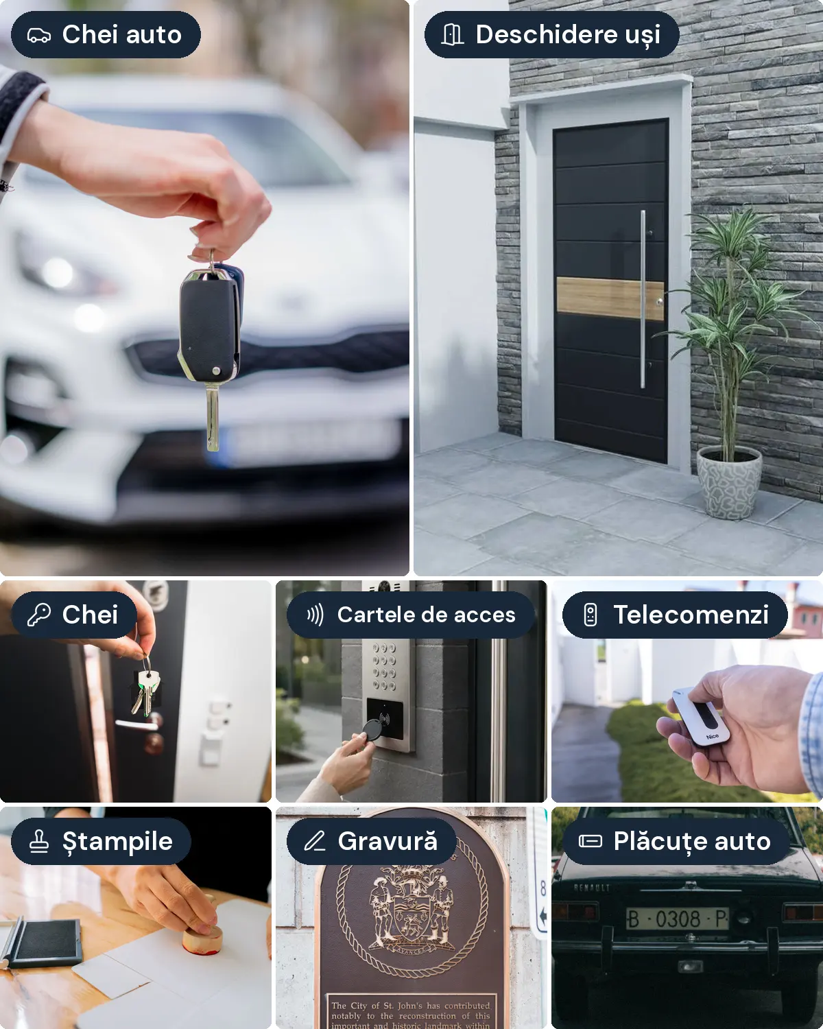 Chei auto, lăcătuș, deschidere de uși, copii de chei, cartele de acces, telecomenzi, ștampile, gravură și plăcuțe de înmatriculare lângă aeroportul Orly: Orlyclés, centrul E.Leclerc din Orly